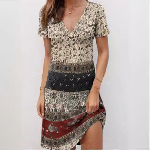 Kira | Relaxed Patchwork Mini Dress - ginlerie 1