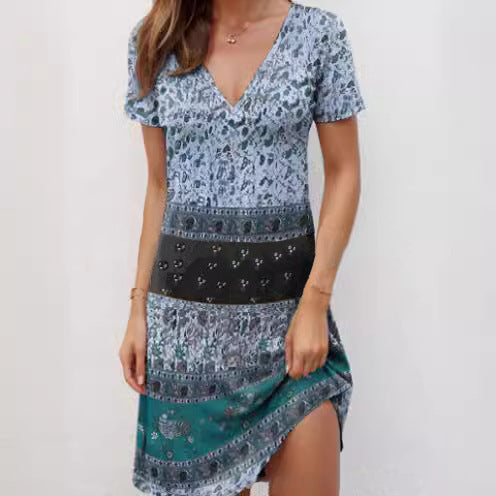 Kira | Relaxed Patchwork Mini Dress - ginlerie 2