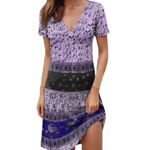 Kira | Relaxed Patchwork Mini Dress - ginlerie 3