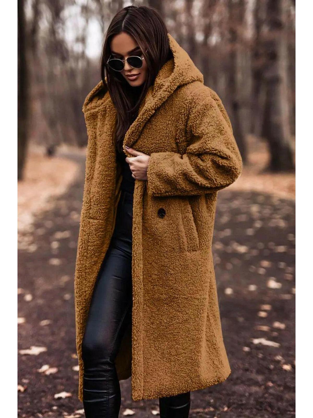 Knee-Length Winter Coat with Hood for Women – Elegant and Cozy Outerwear for Cold Weather 4