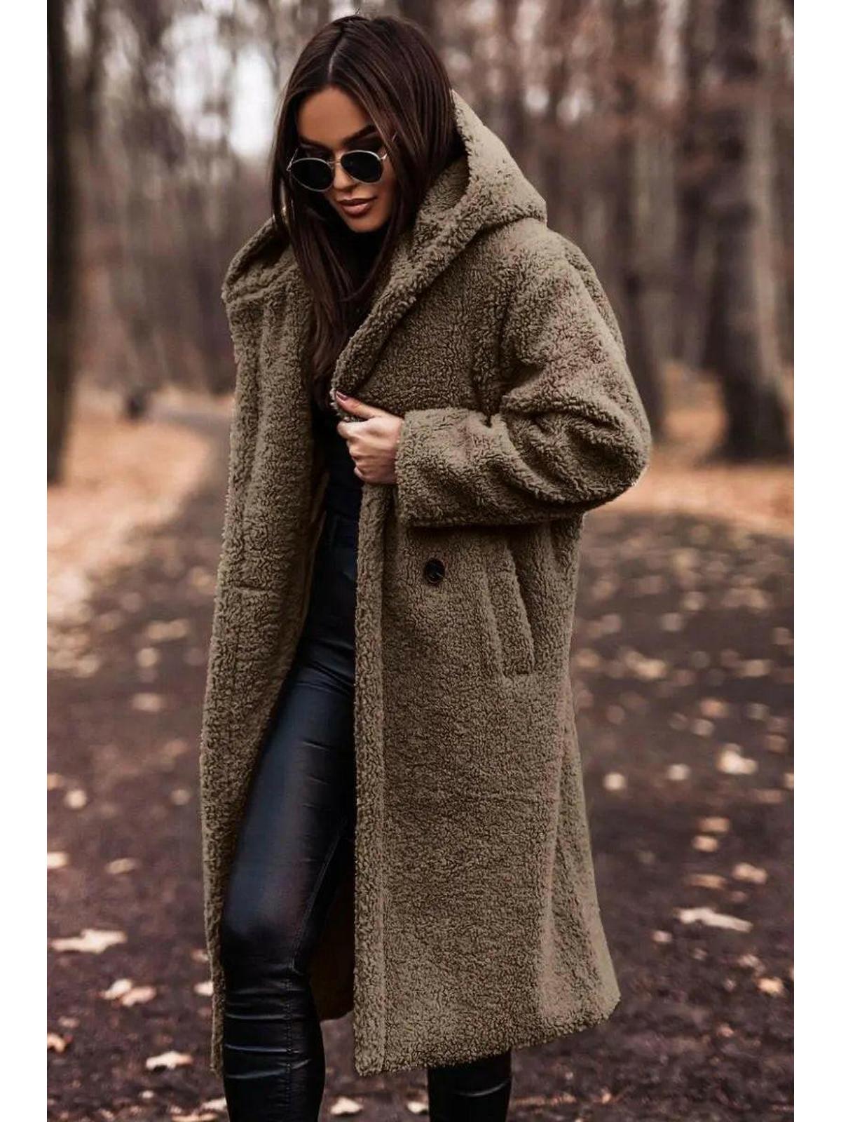 Knee-Length Winter Coat with Hood for Women – Elegant and Cozy Outerwear for Cold Weather 5
