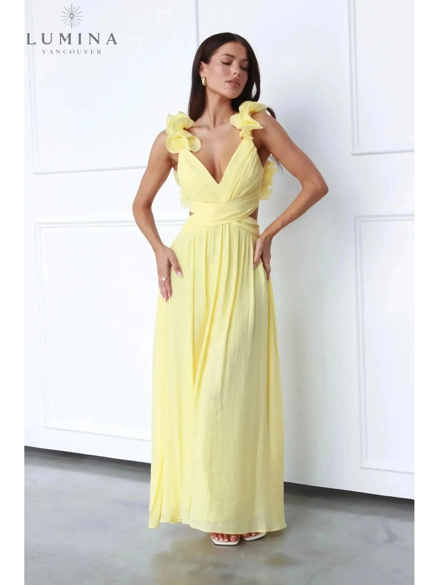 Lanae - Elegant Dress With Deep V-Neck
