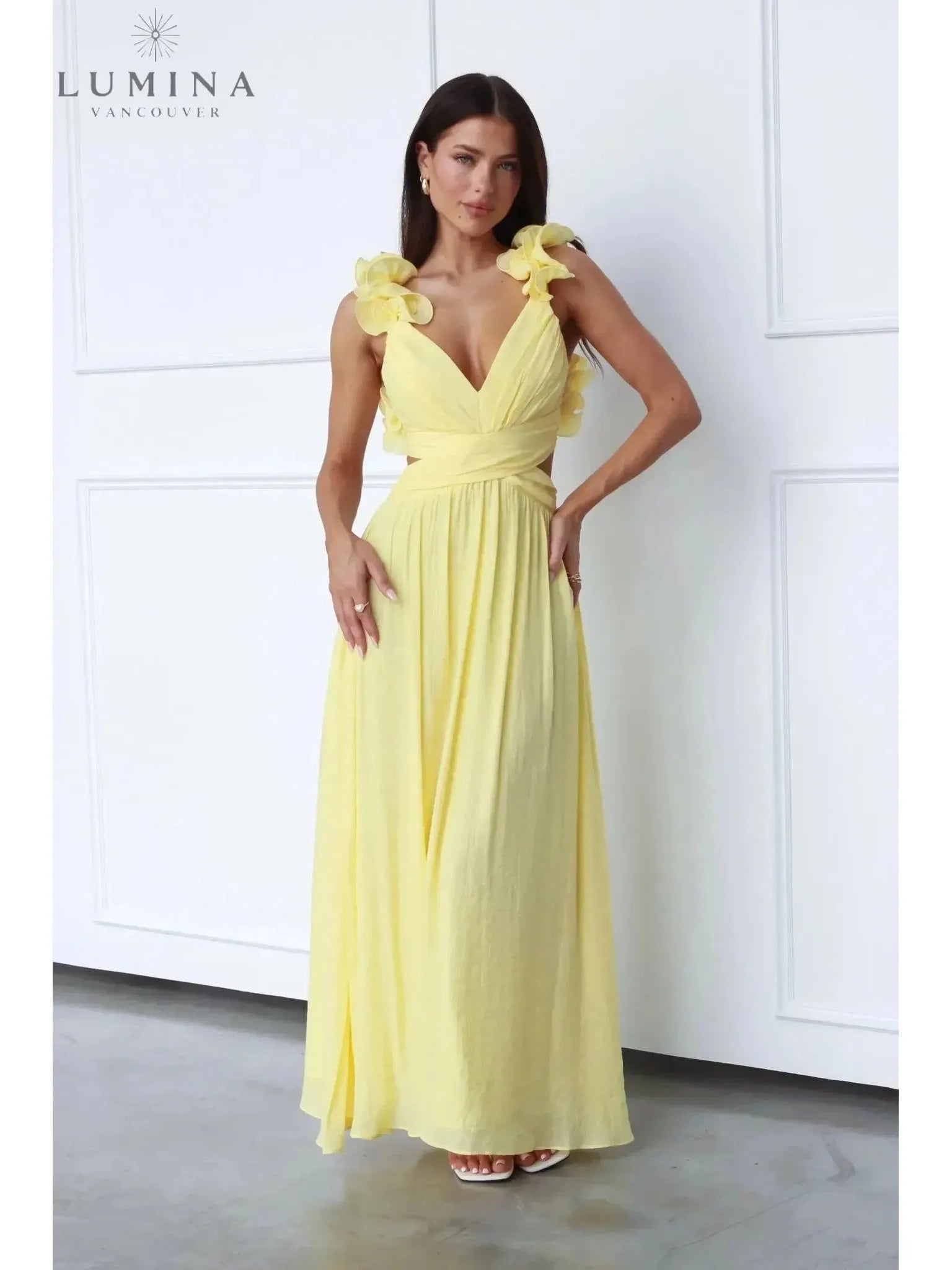 Lanae - Elegant Dress With Deep V-Neck