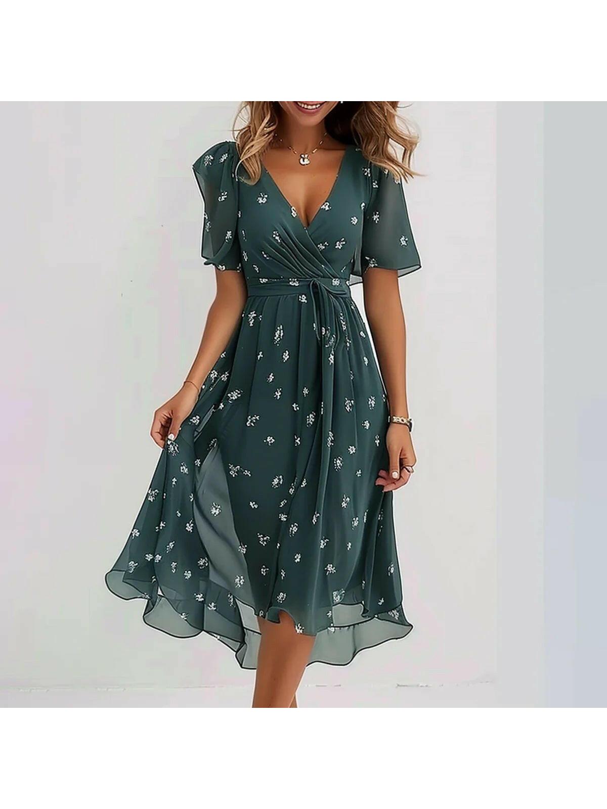 Luna | Abstract Print Midi Dress - ginlerie 2