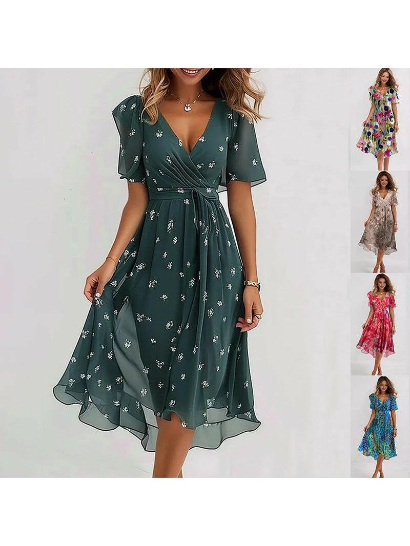 Luna | Abstract Print Midi Dress - ginlerie 5
