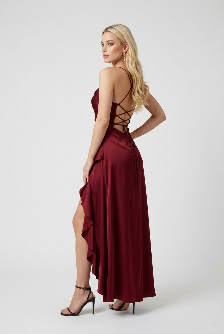Luna | Asymmetric Hem Maxi Dress - ginlerie 3