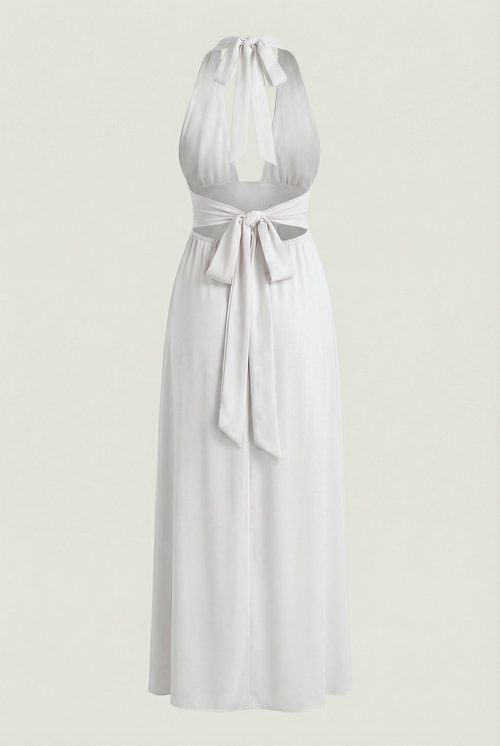 Luna | Backless White Maxi Dress - ginlerie 4