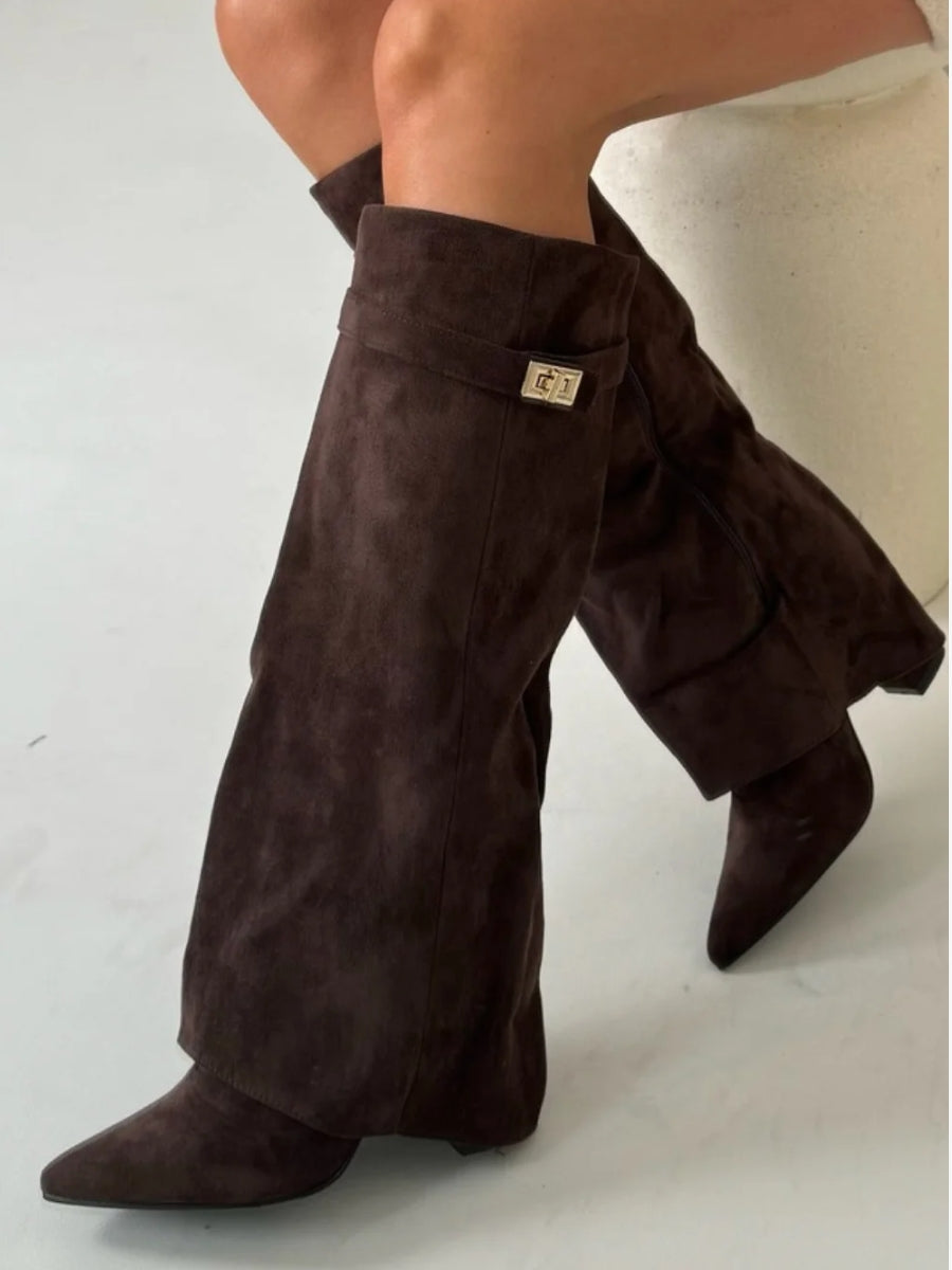 Luna | Black Knee High Boots - ginlerie 2