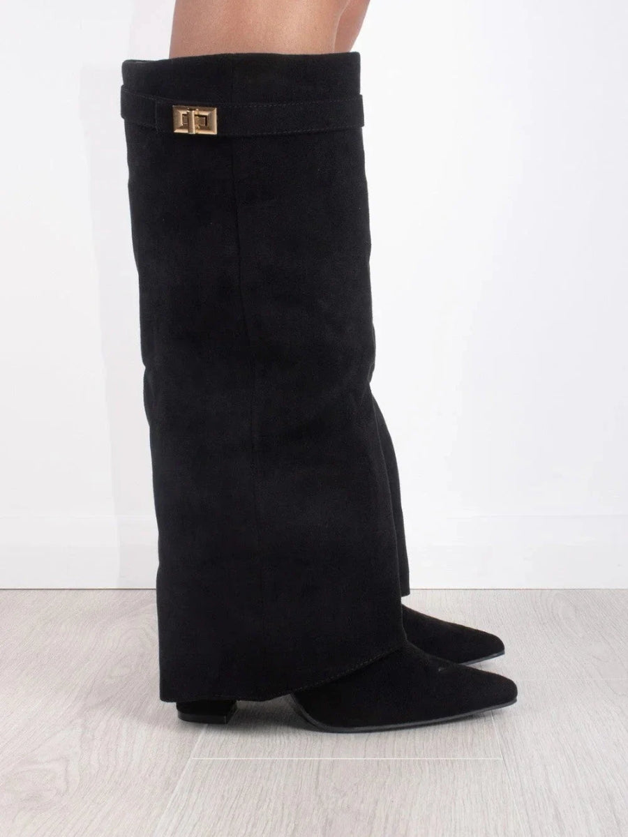 Luna | Black Knee High Boots - ginlerie 6