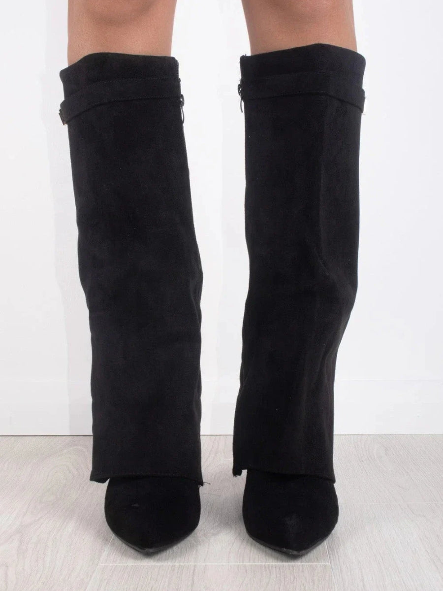 Luna | Black Knee High Boots - ginlerie 7