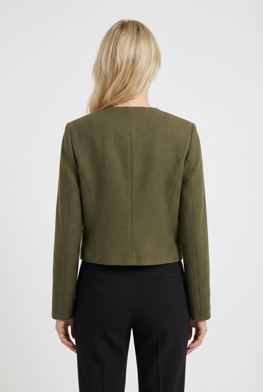 Luna | Chic Olive Green Short Jacket - ginlerie 3