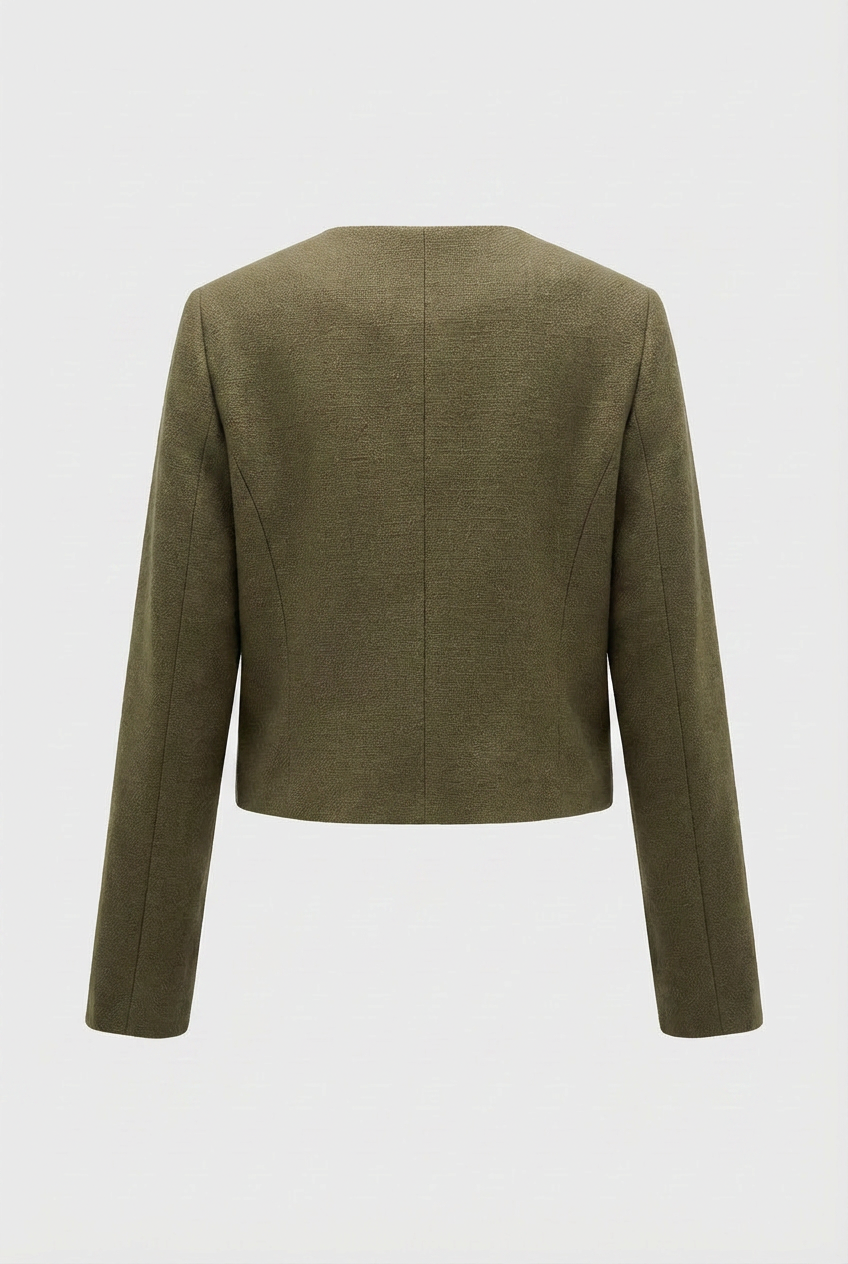 Luna | Chic Olive Green Short Jacket - ginlerie 5