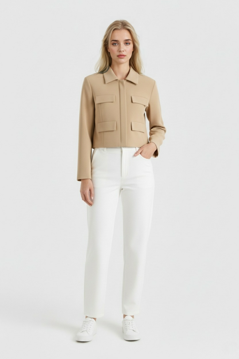 Luna | Cropped Button Jacket - ginlerie 2