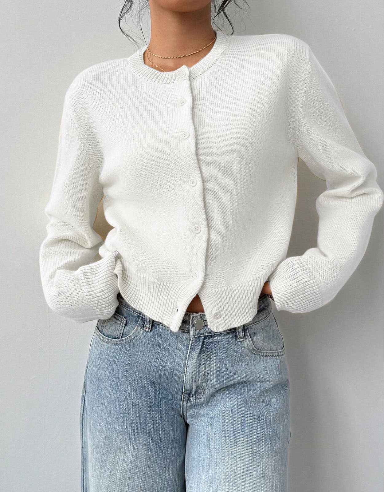 Luna | Cropped Cardigan Sweater - ginlerie 0