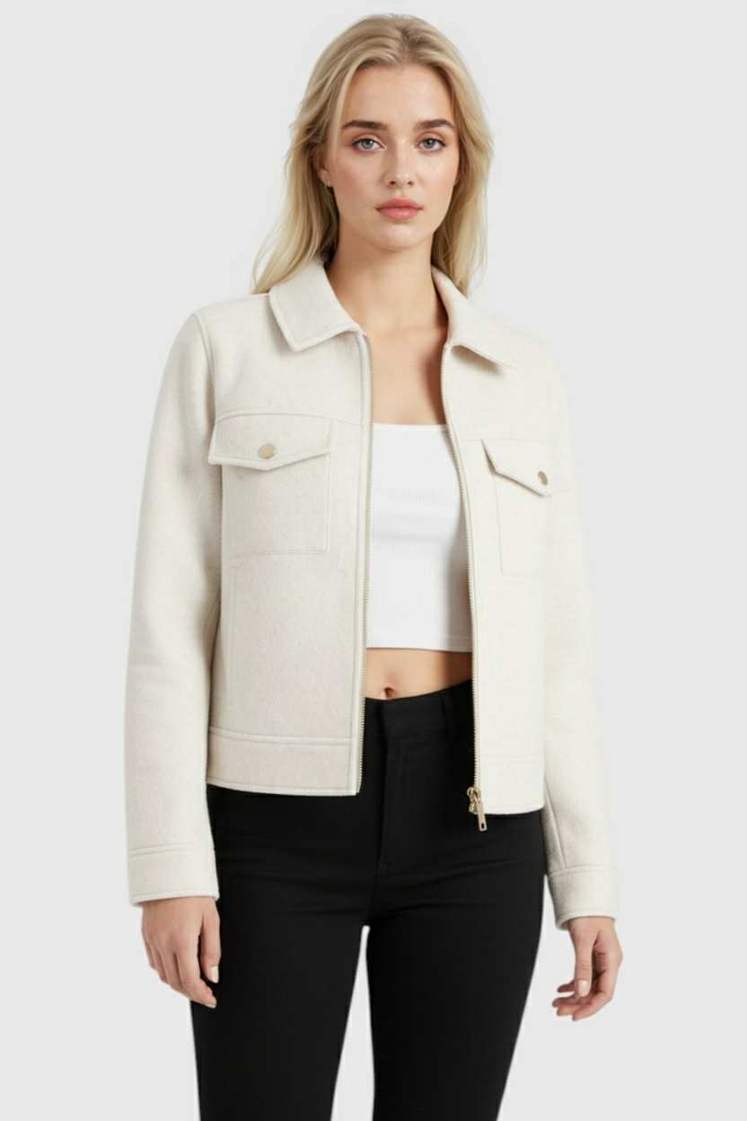 Luna | Cropped Zip-Up Jacket - ginlerie 0