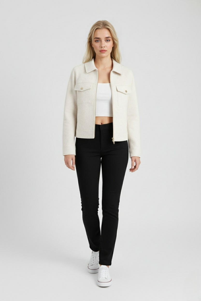 Luna | Cropped Zip-Up Jacket - ginlerie 1