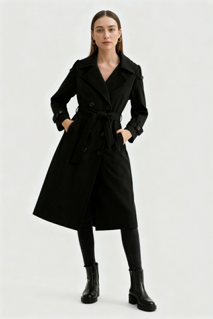 Luna | Elegant Black Coat - ginlerie 2