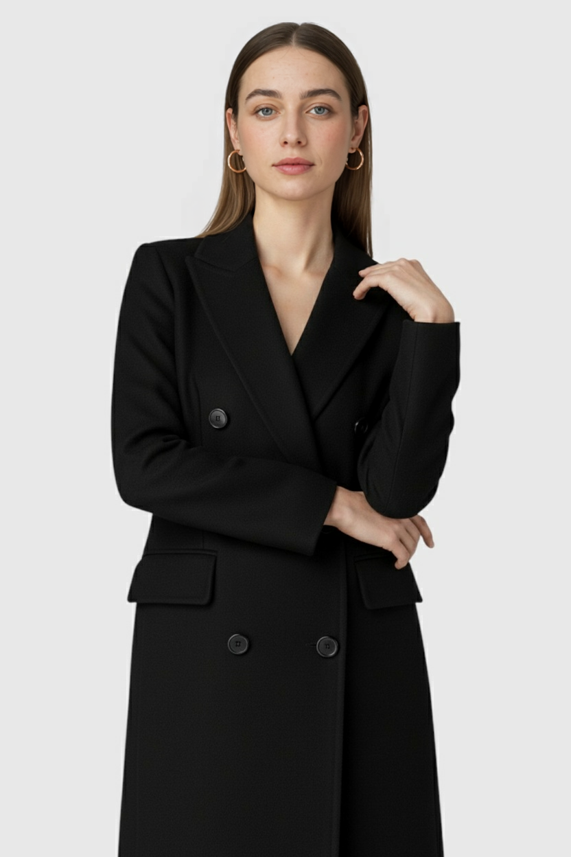 Luna | Elegant Black Winter Coat - ginlerie 1