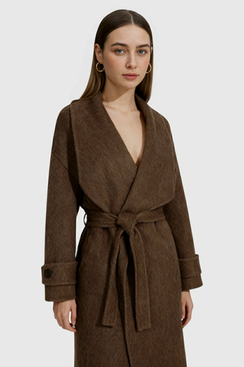 Luna | Elegant Brown Coat - ginlerie 1