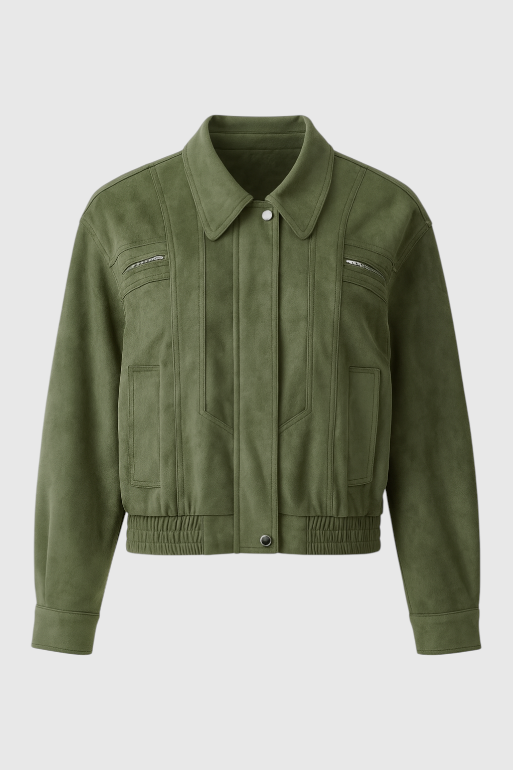 Luna | Elegant Green Bomber Jacket - ginlerie 0