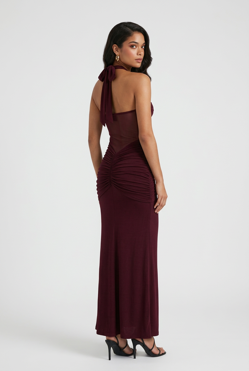 Luna | Elegant Halter Maxi Dress - ginlerie 2