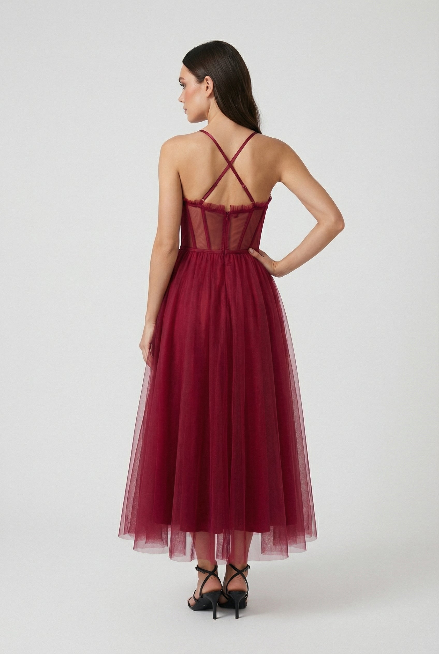 Luna | Elegant Midi Dress for Wedding Guests - ginlerie 3