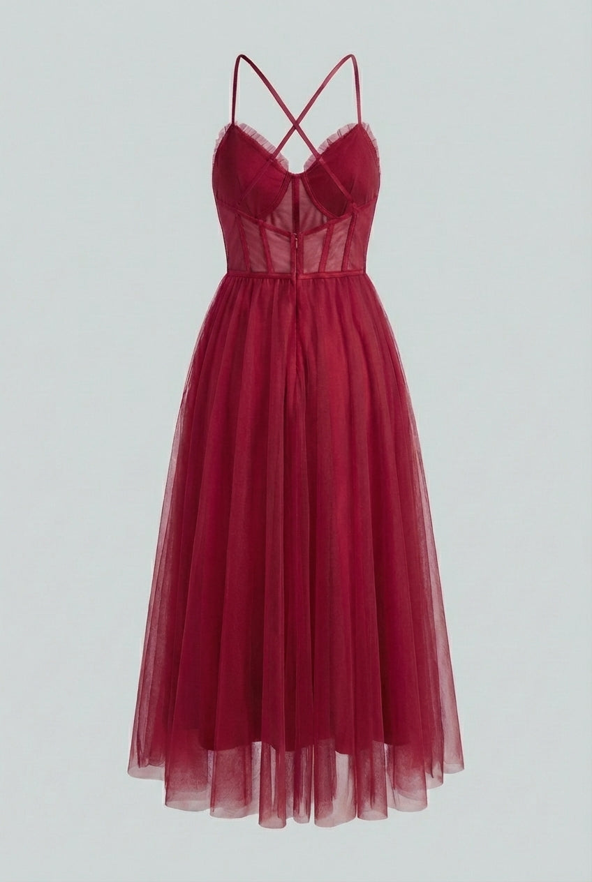 Luna | Elegant Midi Dress for Wedding Guests - ginlerie 4