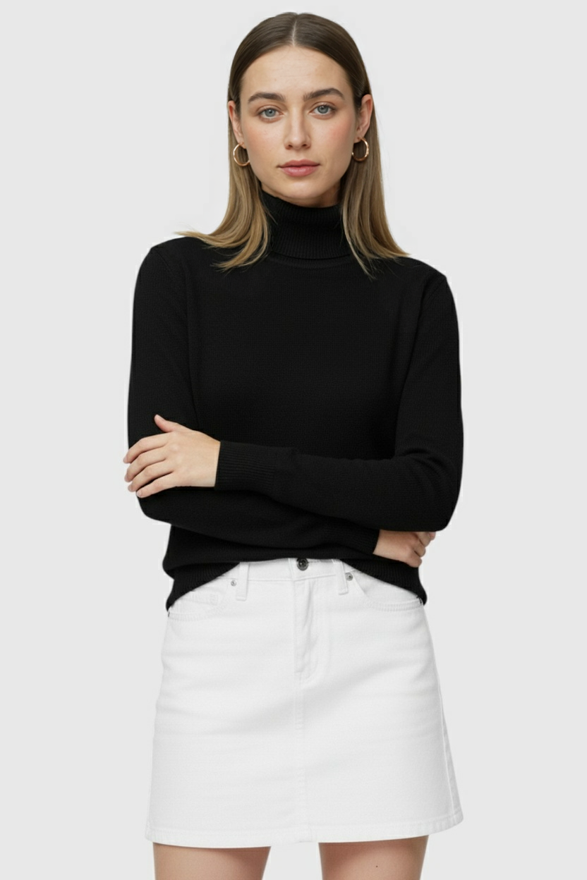 Luna | Fleece Lined Turtleneck Sweater - ginlerie 1