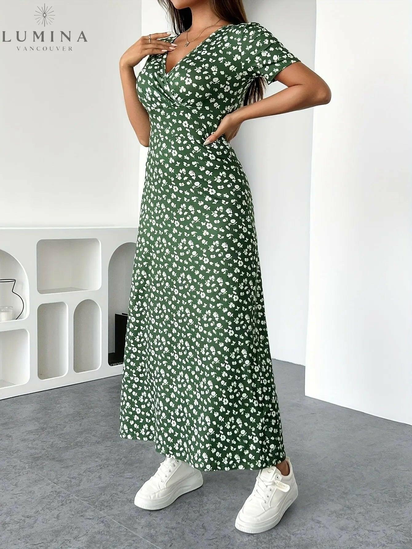 Luna | Floral Knit Midi Dress - ginlerie 0