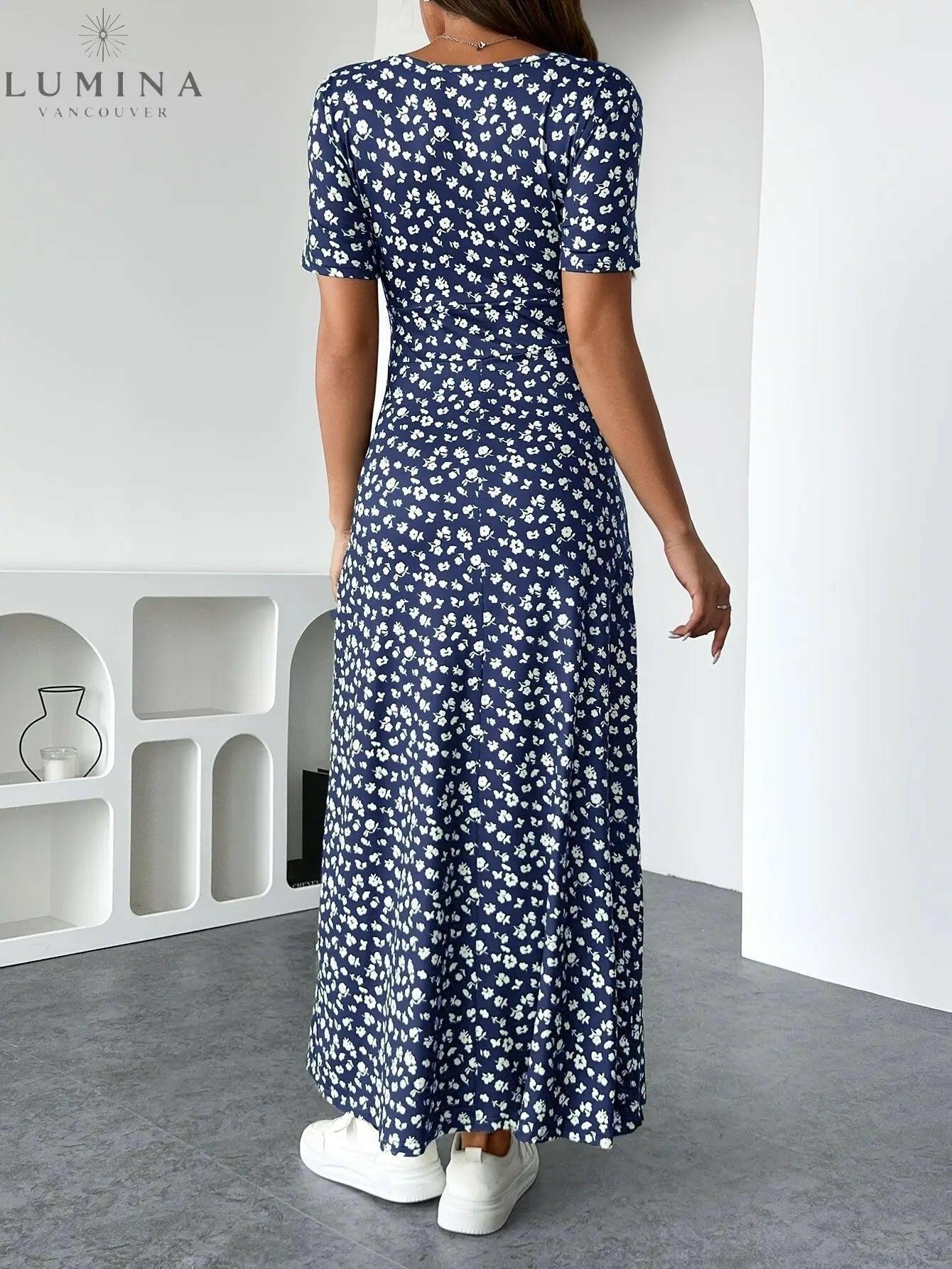 Luna | Floral Knit Midi Dress - ginlerie 6
