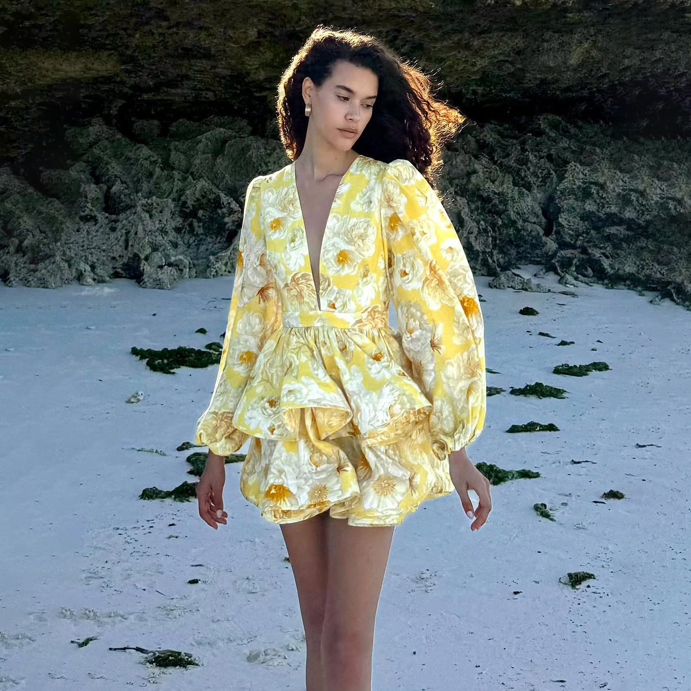 Luna | Floral Print Summer Dress - ginlerie 0