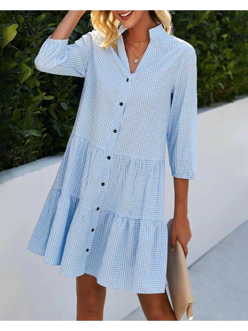Luna | Gingham Mini Summer Dress - ginlerie 0