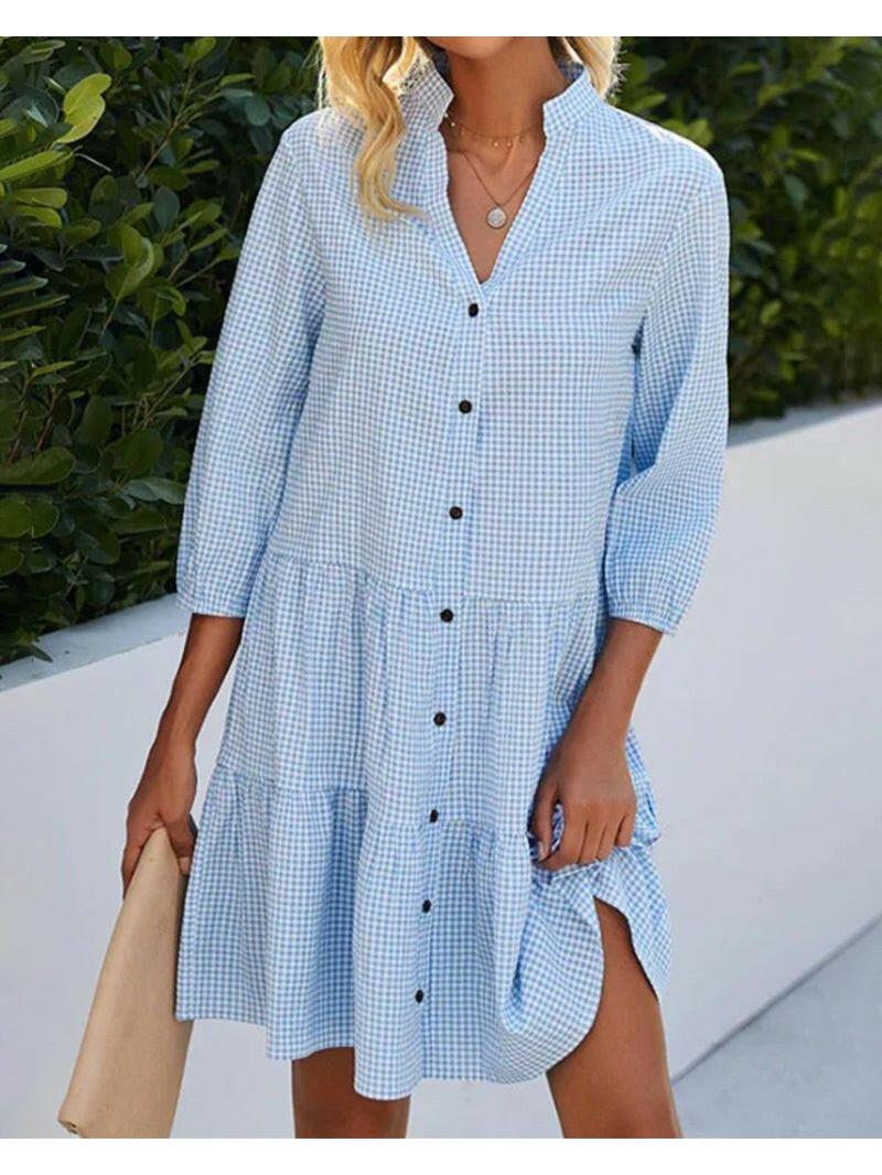 Luna | Gingham Mini Summer Dress - ginlerie 1