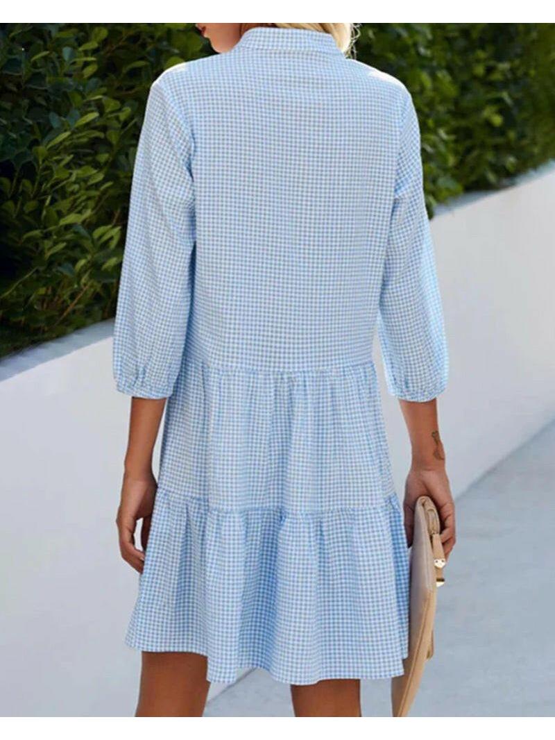 Luna | Gingham Mini Summer Dress - ginlerie 5