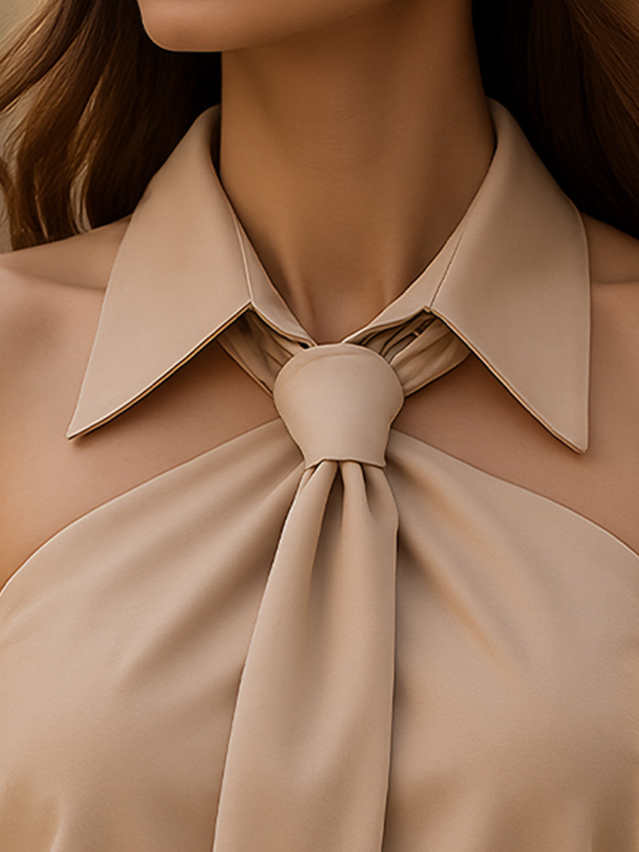 Luna | Halter Blouse with Neck Tie - ginlerie 1