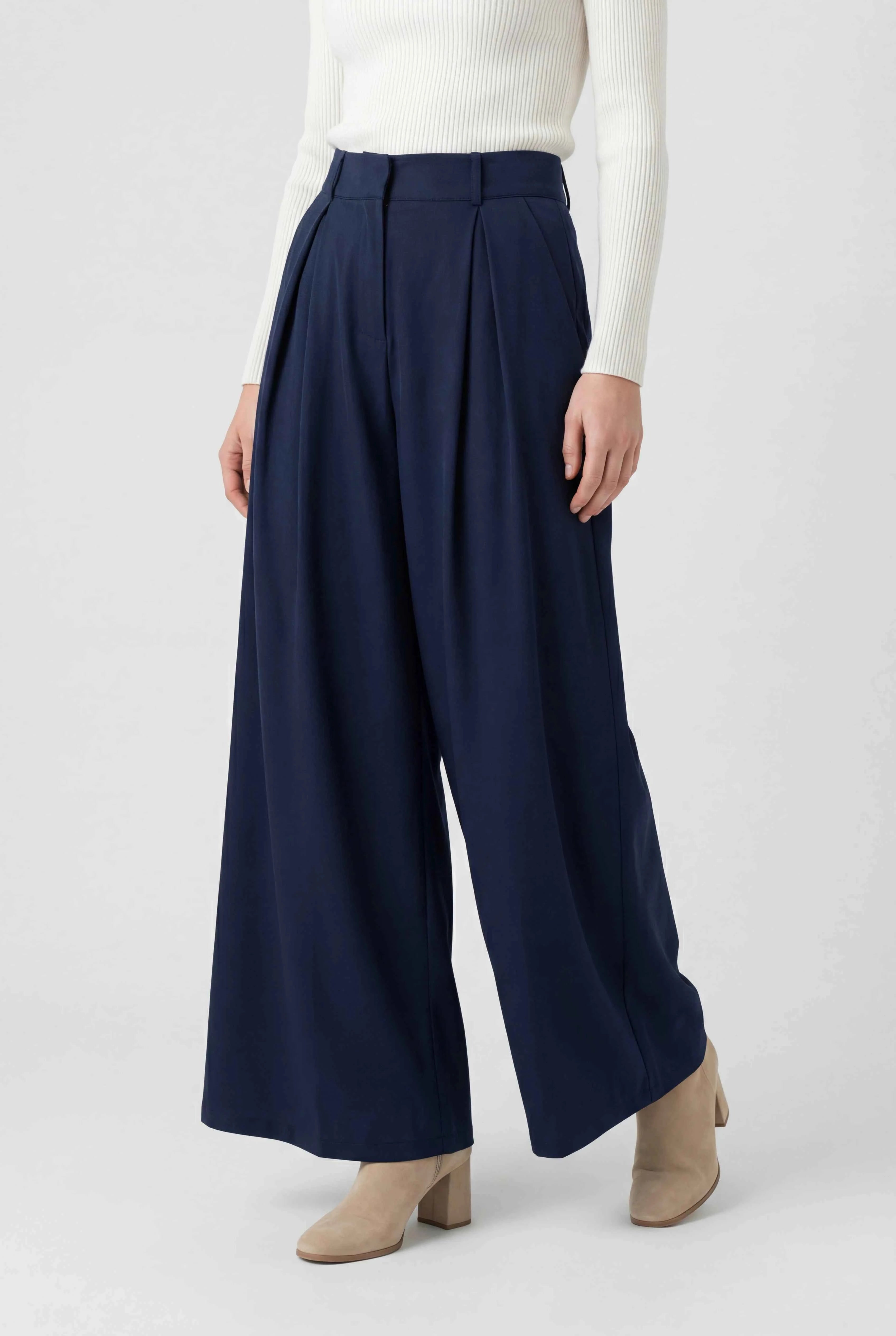 Luna | High-Waisted Wide Leg Pants - ginlerie 1