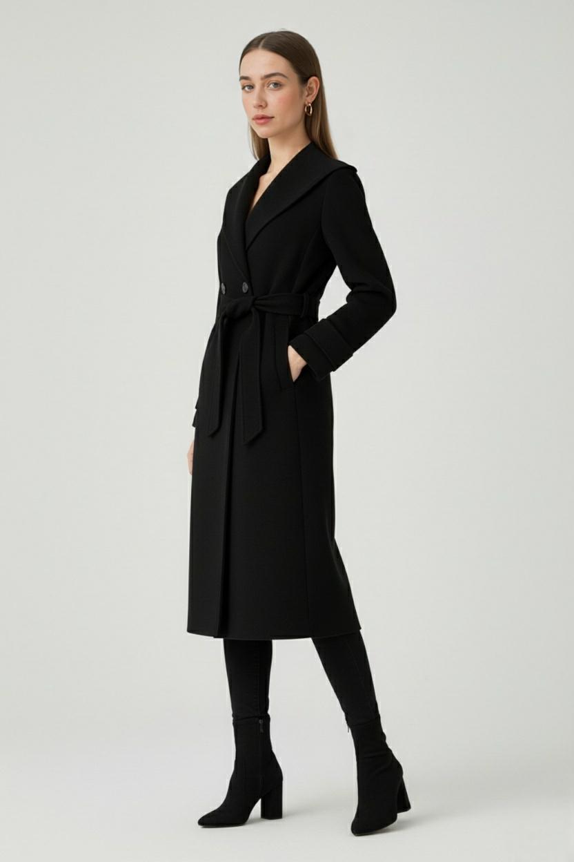 Luna | Hooded Black Coat - ginlerie 2