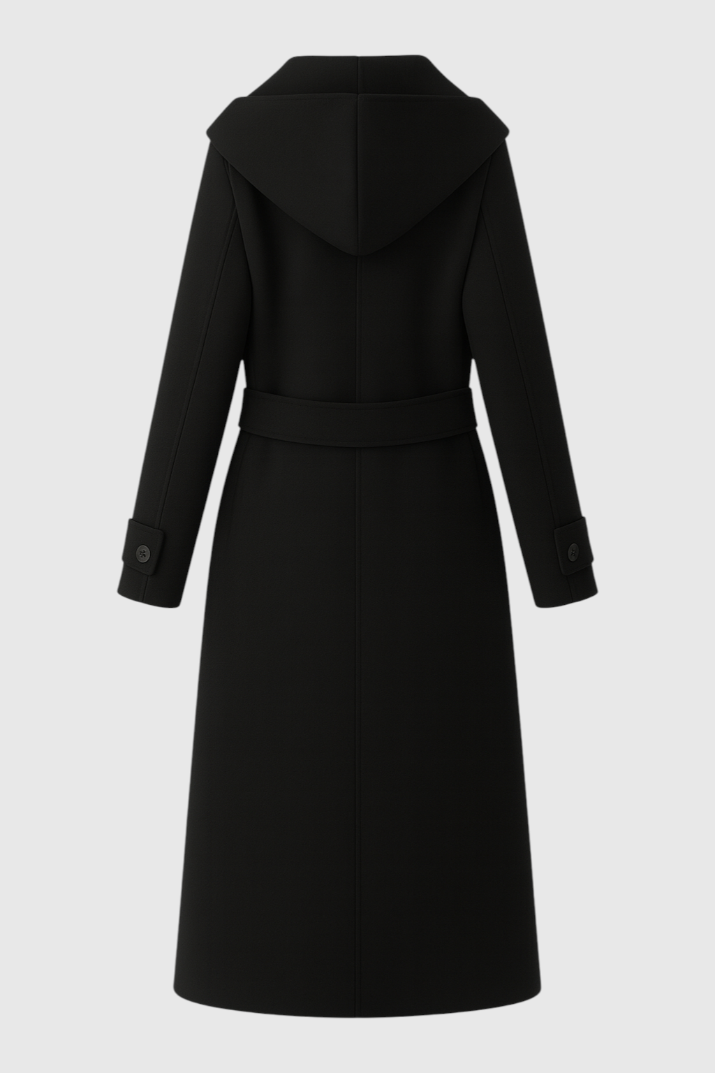 Luna | Hooded Black Coat - ginlerie 3