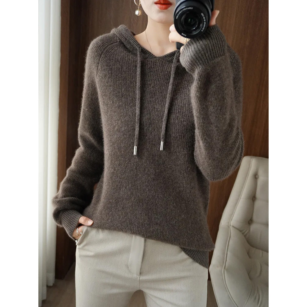 Luna | Hooded Wool Sweater - ginlerie 0