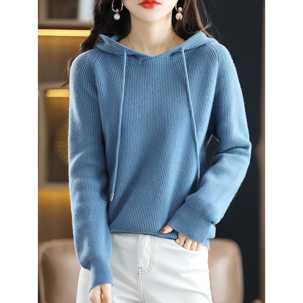 Luna | Hooded Wool Sweater - ginlerie 2