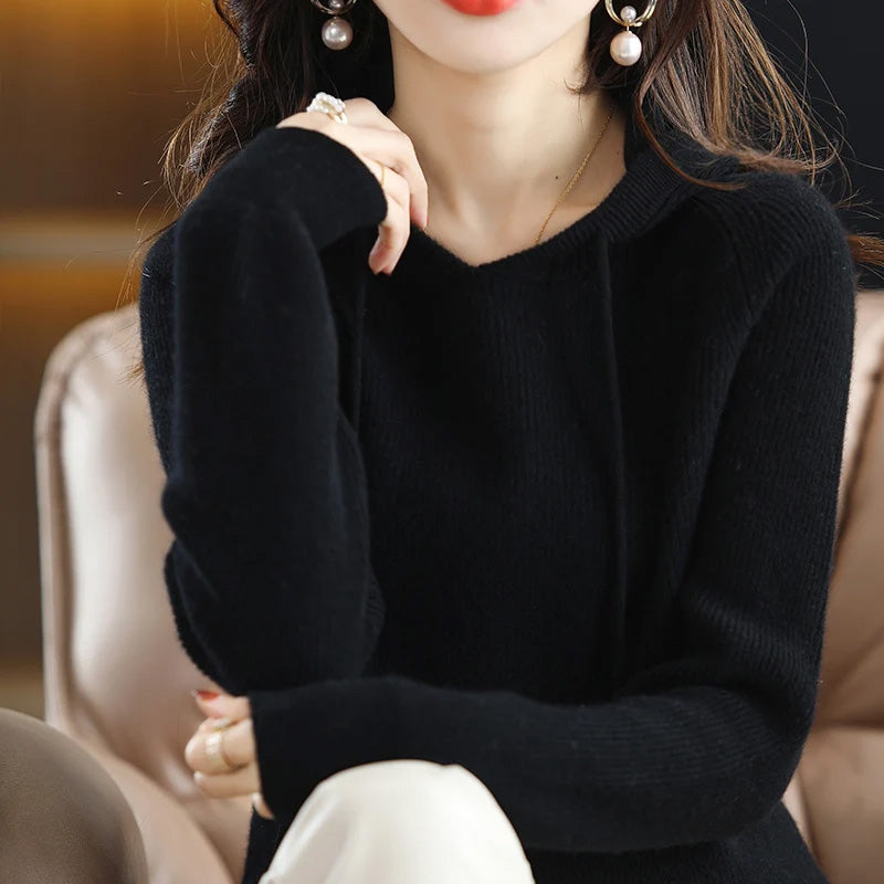 Luna | Hooded Wool Sweater - ginlerie 3
