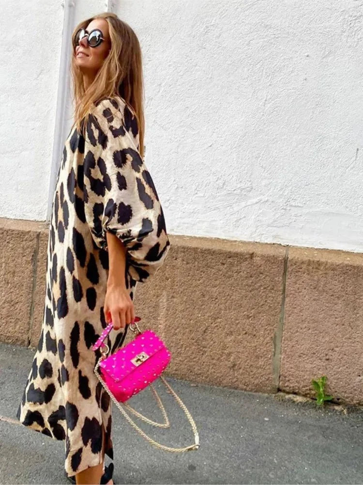 Luna | Leopard Print Dress - ginlerie 3