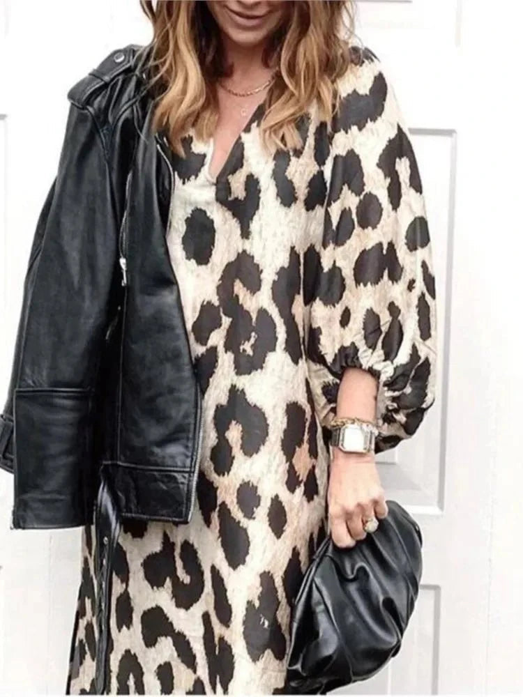 Luna | Leopard Print Dress - ginlerie 4