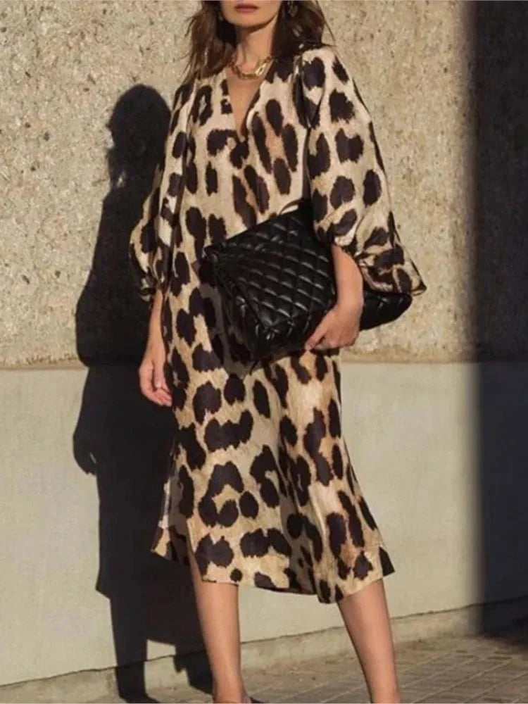 Luna | Leopard Print Dress - ginlerie 5