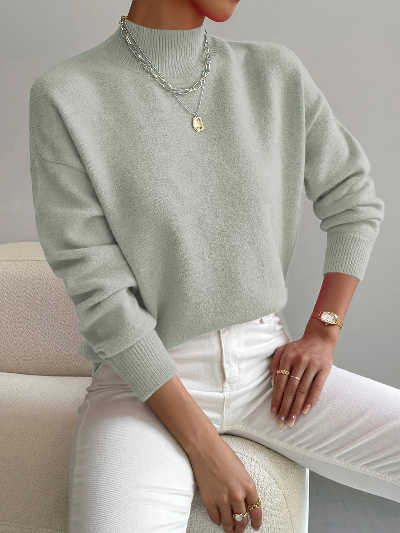 Luna | Mock Turtleneck Sweater - ginlerie 0
