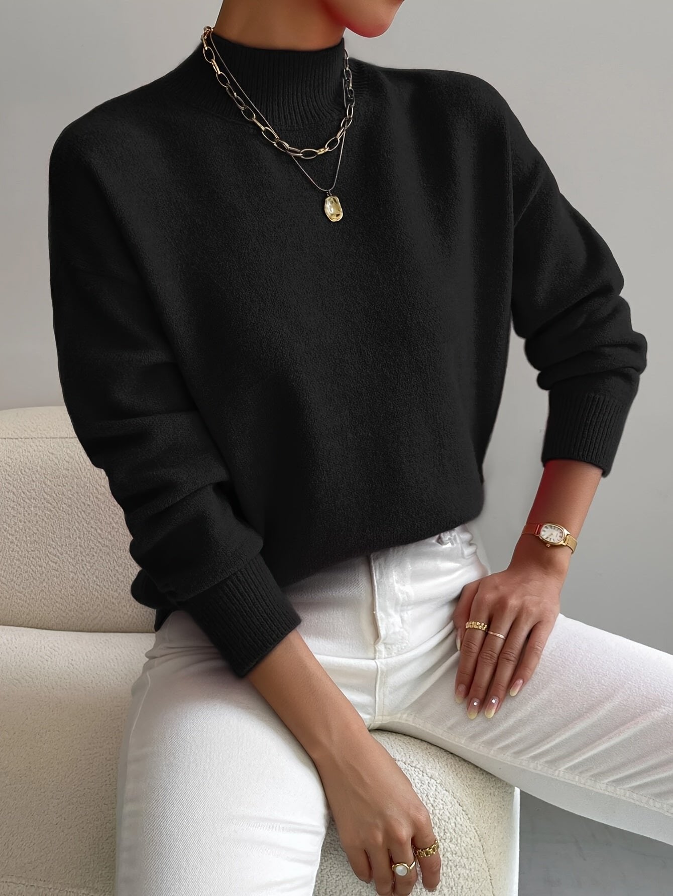 Luna | Mock Turtleneck Sweater - ginlerie 5