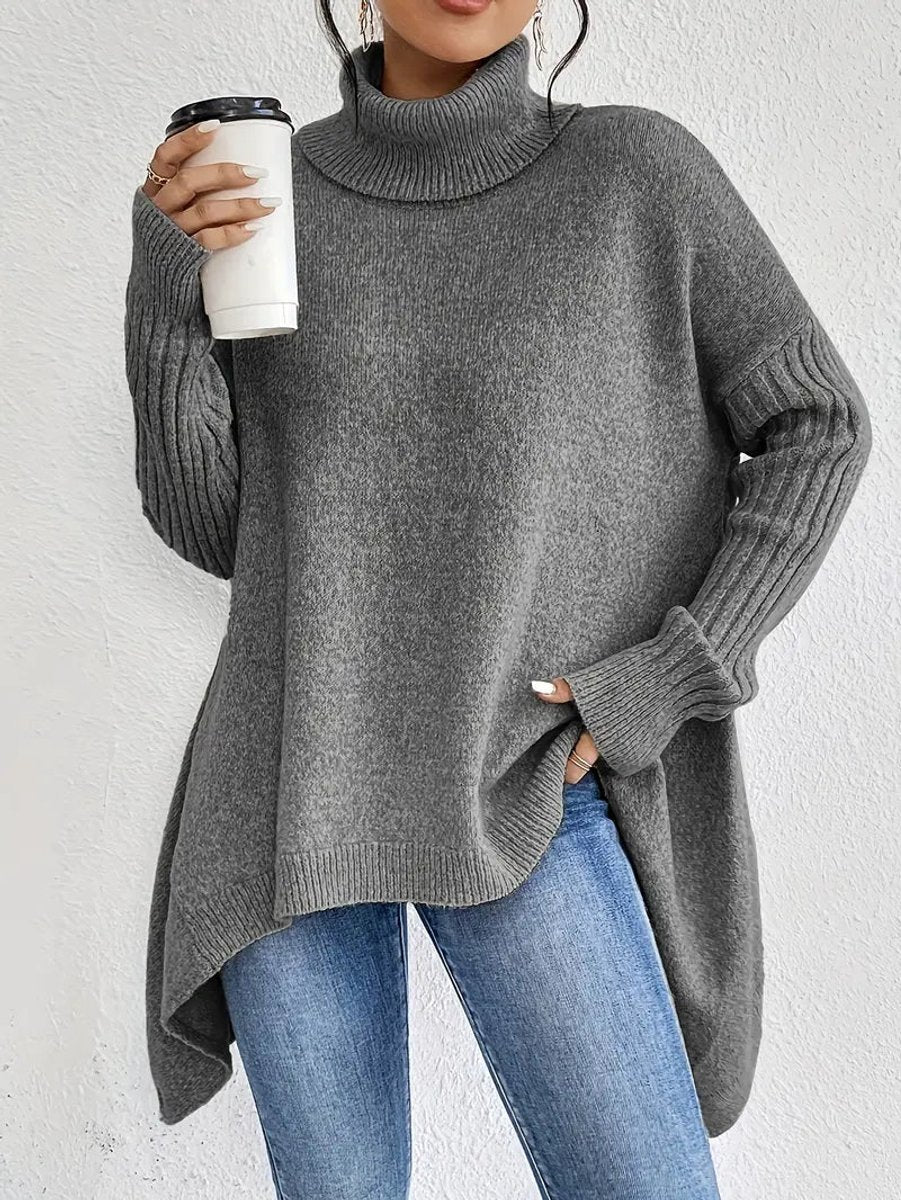 Luna | Oversized Ribbed Turtleneck Sweater - ginlerie 6