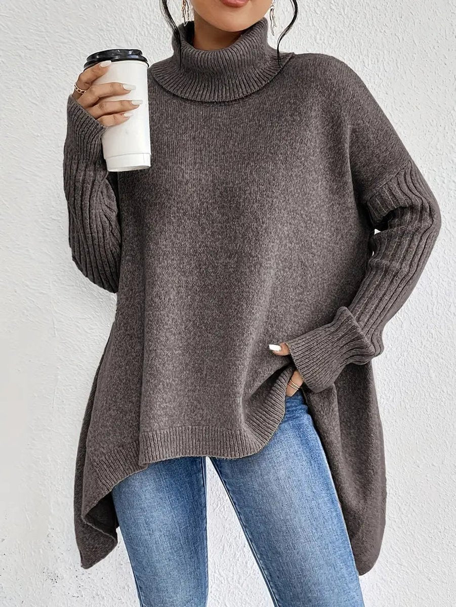 Luna | Oversized Ribbed Turtleneck Sweater - ginlerie 7