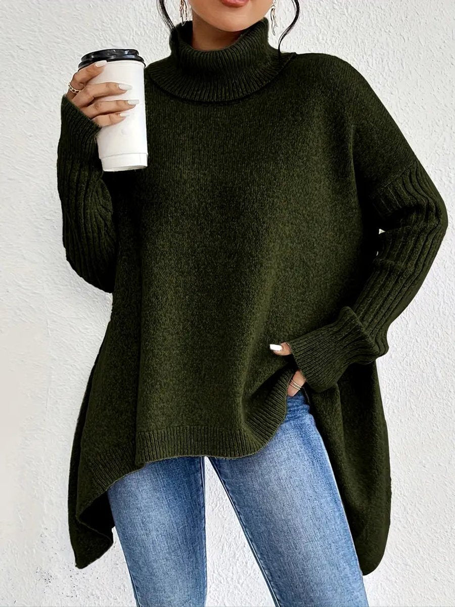Luna | Oversized Ribbed Turtleneck Sweater - ginlerie 8