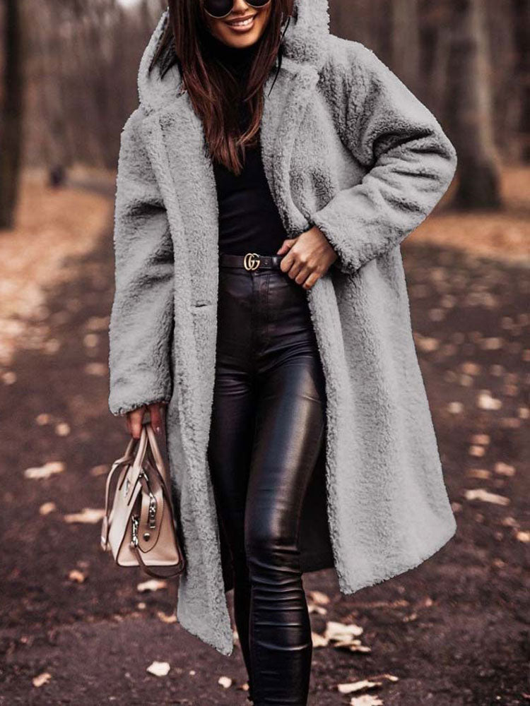 Luna | Oversized Teddy Fleece Overcoat - ginlerie 0